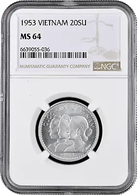 Vietnam 20 Su 1953 NGC MS64  South Vietnam (1953 - 1975)  • $49