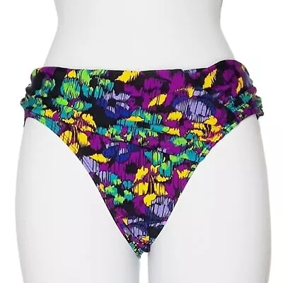 ALLEN B. Multi Color Rouched Small Bikini Swim Bottom NWT • $15.29