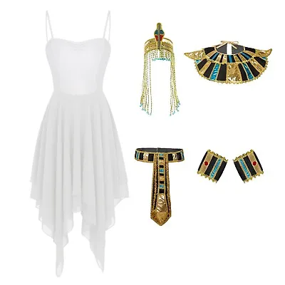 Womens Cleopatra Costume Set Performance Egyptian Outfit Party Cosplay Dress Up • £55.19