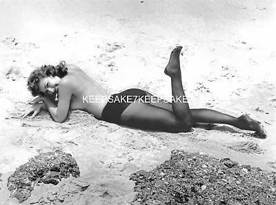 Actress Mara Corday Wearing Only Pantyhose At The Beach Leggy Feet Photo A-mcor  • $9.25