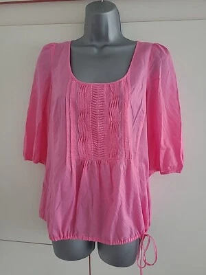 £4.99 • Buy M & S Limited Collection 100% Cotton Pink Blouse With Short Sleeves Size 14