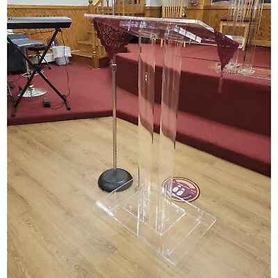 Kingdom Lightweight & Double Cylindrical Column Acrylic Lectern/Podium- Clear • $297