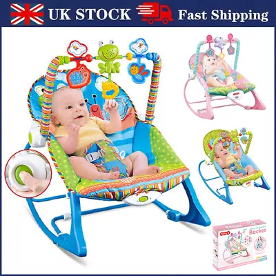 Baby Infant To Toddler Bouncer Rocker Swing Chair Soft Soothing Vibration Toys • £30.90