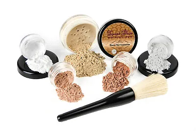 6pc STARTER KIT Mineral Makeup Set Bare Skin Matte Foundation Sheer Powder Cover • $14.99