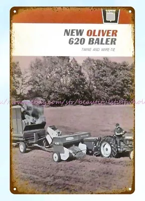 1966 Oliver 620 Baler Tractor Barnyard Country Farm Metal Tin Sign Tin Plaque • $18.89