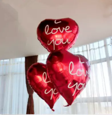 Love Heart Helium Foil Balloon - I Love You - Helium Foil Balloons 45cm/18 Inch • $1.89