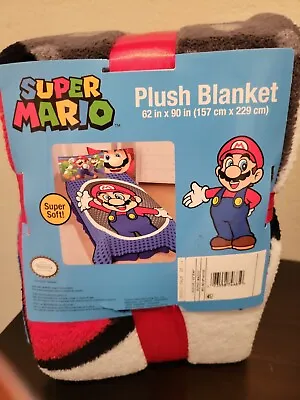 Super Mario Mr. Mustache Plush Blanket  62  X 90   New • $44.50