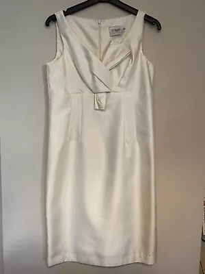 J. Taylor Off White Ivory Dress Shimmer Shine Size UK 10 EUR 38 US 6 • £16