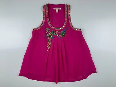 Matthew Williamson X H&M Embroidered Pink Sleeveless Top Blouse Size US 4 EU 34 • $15.30