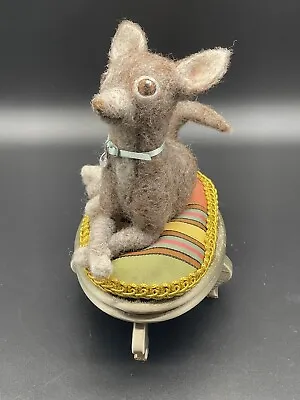 Sculpture Wool Chihuahua (Diluted Chocolate) On Dog Bed Base • $68