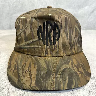 Vintage Mossy Oak NRA Camo Trucker Hat Camouflage Snapback Adjustable Cap USA • $18.80