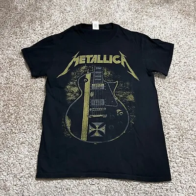 VINTAGE Metallica Shirt Men Small Black Guitar Concert Tour Metal Rock Band Tee • $89.96