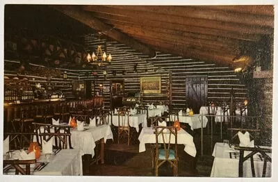 Clayton's Log Cabin Interior 8 Miles West Of Manahawkin New Jersey NJ Postcard • $19.95