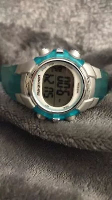 Women's 35mm Marathon Sports Watch Green Band And Accents WR   50M(runs)#11 • $4