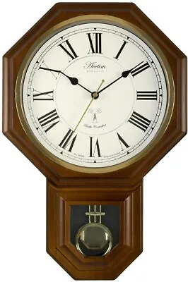 Rustic Wood Effect Acctim Yarnton Pendulum Wall Clock Radio Controlled Quartz • £44.99