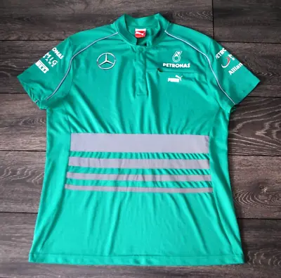 2016 Mercedes Amg Petronas F1 Reflective Set-up Polo Shirt Race Singapore Xl • $99.99