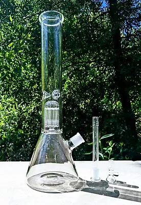 $53.99 • Buy 16 Inch Big Heavy Tree Perc Glass Bong Quality Tobacco Smoking Water Pipe Hookah