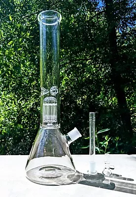 16 Inch Big Heavy Tree Perc Glass Bong Quality Tobacco Smoking Water Pipe Hookah • $49.99