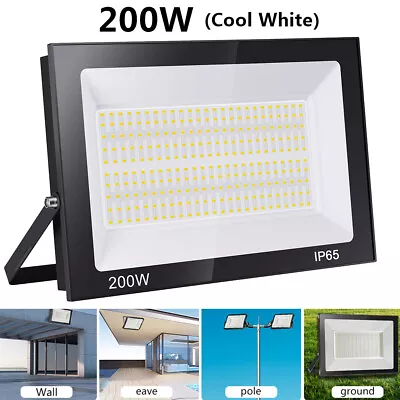 200W LED Flood Light Outdoor Security Spotlight Yard Garden Lamp Cool White IP65 • $28.99