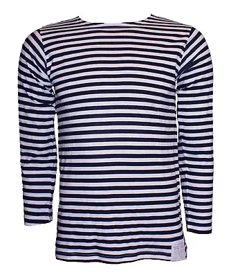 Sailor Top Russian Telnyashka Style Navy Striped Long Sleeve T Shirt Cotton • £13.99