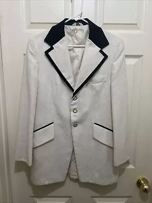 VTG Men's After Six White Tuxedo Jacket Three Button Long Frock EUC PROM WEDDING • $79.99