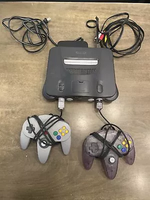 Nintendo 64 N64 Console Bundle Cables And 2 Controllers Jumper Inc. Tested Works • $75