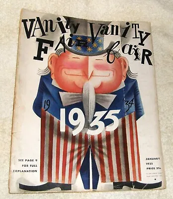 VANITY FAIR Jan 1935 Hepburn Harlow Tarzans Film+radio Janet Flanner The SAAR • $75