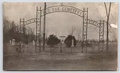 Red Oak MO Ghost Town Now La Russell~Cemetery Gate~Gravestones~Gazebo 1910 RPPC • £21.23