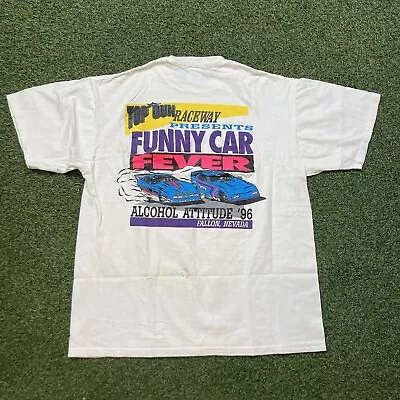 Vintage Top Gun Shirt XL 90s Raceway Funny Car Fever Racing Race Fallon Tee • $19.98