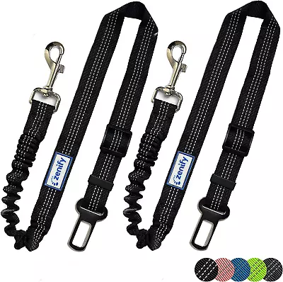 Zenify Dog Car Seat Belt Extendable Lead (2 Pack) - Bungee Leash For Dogs Pup... • $23.18