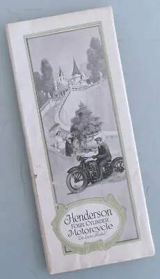 1922 Henderson Four Cylinder Deluxe Motorcycle Original Brochure Book Harley + • $174.95