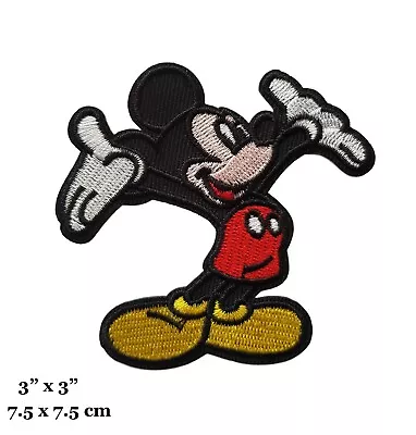 Mickey Mouse Cartoon Character Hands Out Embroidered Iron On Patch • $4.99