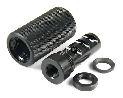 Steel Muzzle Brake 1/2X28 TPI + Knurled Forwarder • $39.99