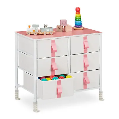 Chest Of Drawers For Children Dresser 6 Drawers Metal Storage Nursery Cabinet • £82.90