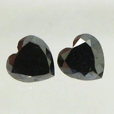 $1865 • Buy Heart Shape Diamond Matching Pair Fancy Black Color Loose Enhanced 4.57 TCW