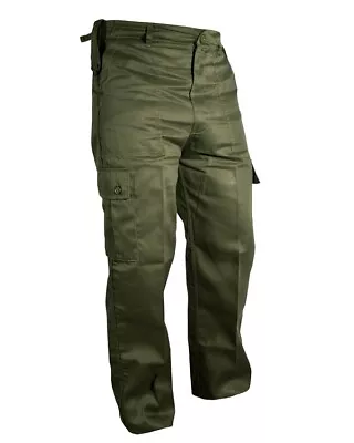 Tactical Mens Olive Green Cargo Combat Trousers Airsoft Military Work Pants • £18.99