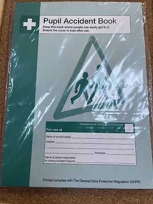 £11.95 • Buy Pupil Accident /  Incident Book A4 • Records 53 Incidents • School/College