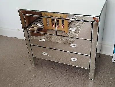 £100 • Buy Mirrored Glass Chest Of Drawers X4 Venetian Modern Silver Cost £600 New Ealing