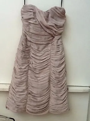 H&M STRAPLESS RUCHED DRESS - SIZE 6 Beige Tan ( Cocktail / Prom / Party ) • $21.95