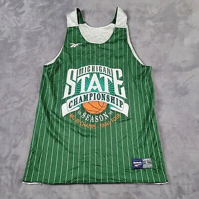 Reebok Michigan State Spartans Basketball Jersey Large Big 10 Champs Reversible • $99.95