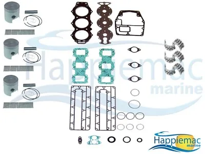 Yamaha 75 85 90 HP 3 Cylinder Powerhead Rebuild Kit Piston Gasket Bearing Enduro • $608.42