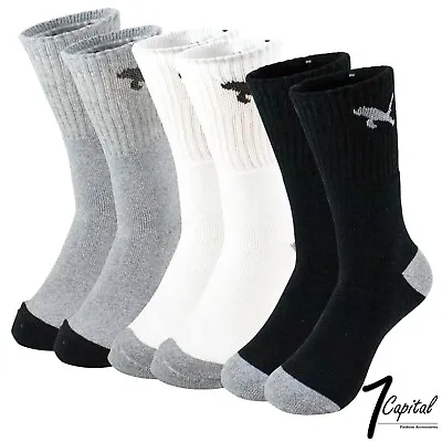 Lot 3-12 Pairs Mens Solid Sports Athletic Work Plain Crew Socks Size 9-11 10-13 • $10.99