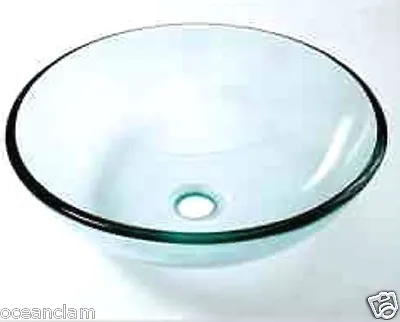 £59.99 • Buy Glass Basin Sink Wash Bowl Green Black Blue Clear Bathroom Cloakroom Counter Ul