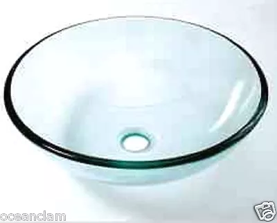 £59.99 • Buy Glass Basin Sink Wash Bowl Green Black Blue Clear Bathroom Cloakroom Counter Ul