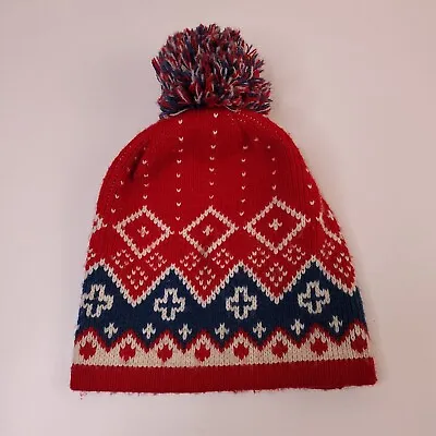 Vintage Wigwam Made USA Winter Pom Pom Hat Nordic Style Warm Mills • $16