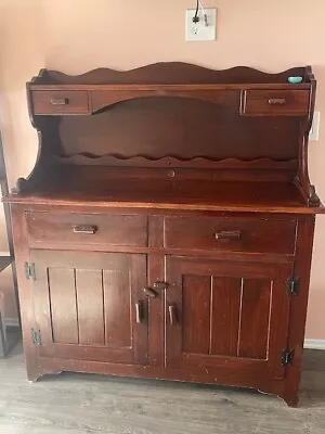 Antique Cherry Wood Buffet W/drawers And Doors. • $278