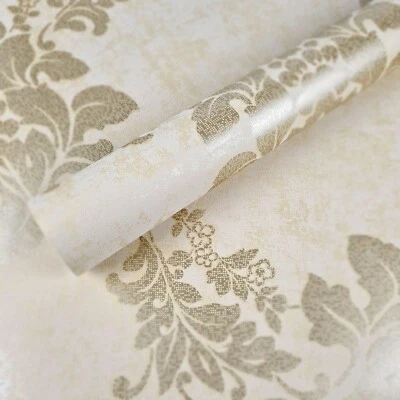 £6.49 • Buy Fine Decor Floral Damask Gold & Ivory Metallic Glitter Textured Wallpaper
