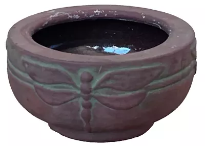 Peters & Reed Ohio Arts Crafts Moss Aztec Dragonfly Pottery Bowl Vessel Antique • $29.99