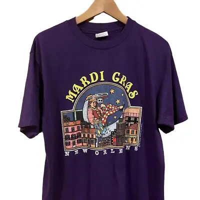 VTG 80s Mardi Gras New Orleans 1983 Graphic Art Promo SINGLE STITCH T Shirt XL • $7.32