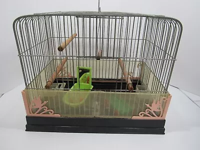 VTG Antique 60's Wire Bird Cage Metal Parakeet Finch Retro Art Deco Toys GUC • $23.99